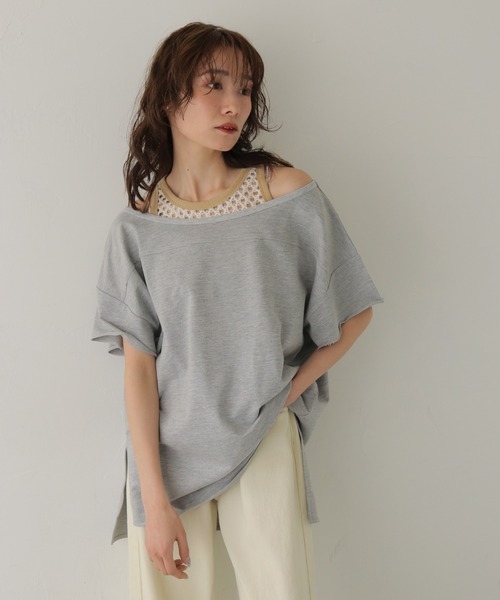 CLEIO(クレイオ)の「【CLEIO】2WAYオフショルダープルオーバー 2WAY OFF-SHOULDER PULLOVER(Tシャツ/カットソー・レディース・ネイビー/ブラウン/グレー/ピンク・FREE)」の10枚目の写真