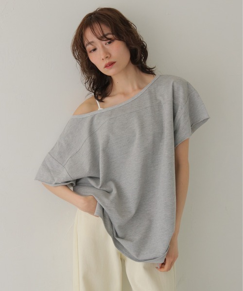 CLEIO(クレイオ)の「【CLEIO】2WAYオフショルダープルオーバー 2WAY OFF-SHOULDER PULLOVER(Tシャツ/カットソー・レディース・ネイビー/ブラウン/グレー/ピンク・FREE)」の7枚目の写真