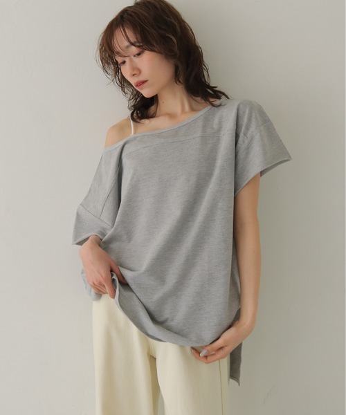 CLEIO(クレイオ)の「【CLEIO】2WAYオフショルダープルオーバー 2WAY OFF-SHOULDER PULLOVER(Tシャツ/カットソー・レディース・ネイビー/ブラウン/グレー/ピンク・FREE)」の6枚目の写真