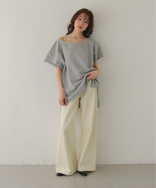 CLEIO(クレイオ)の「【CLEIO】2WAYオフショルダープルオーバー 2WAY OFF-SHOULDER PULLOVER(Tシャツ/カットソー・レディース・ネイビー/ブラウン/グレー/ピンク・FREE)」の13枚目の写真