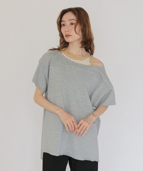 CLEIO(クレイオ)の「【CLEIO】2WAYオフショルダープルオーバー 2WAY OFF-SHOULDER PULLOVER(Tシャツ/カットソー・レディース・ネイビー/ブラウン/グレー/ピンク・FREE)」の10枚目の写真