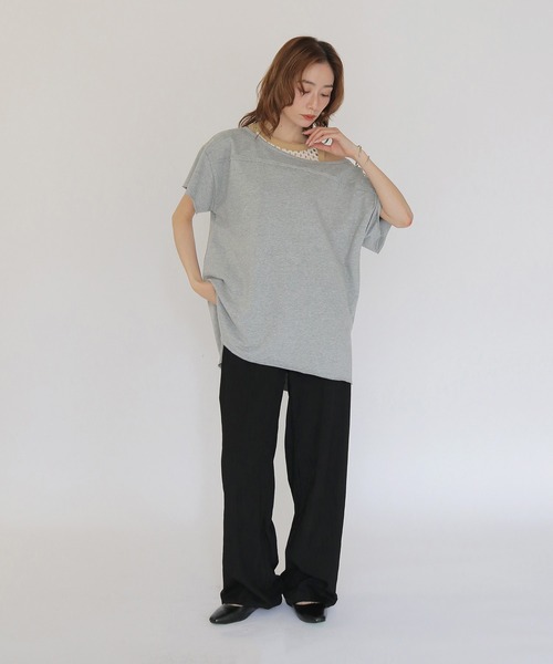 CLEIO(クレイオ)の「【CLEIO】2WAYオフショルダープルオーバー 2WAY OFF-SHOULDER PULLOVER(Tシャツ/カットソー・レディース・ネイビー/ブラウン/グレー/ピンク・FREE)」の16枚目の写真