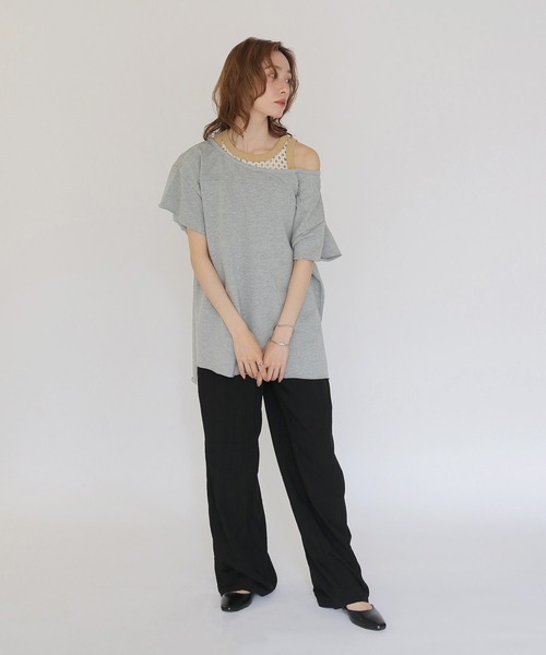 CLEIO(クレイオ)の「【CLEIO】2WAYオフショルダープルオーバー 2WAY OFF-SHOULDER PULLOVER(Tシャツ/カットソー・レディース・ネイビー/ブラウン/グレー/ピンク・FREE)」の17枚目の写真