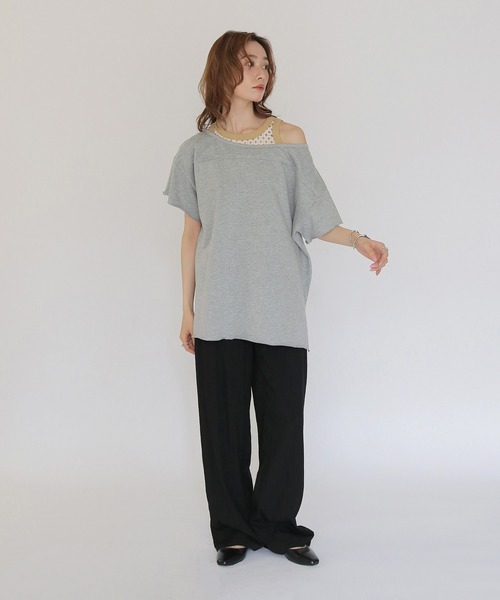 CLEIO(クレイオ)の「【CLEIO】2WAYオフショルダープルオーバー 2WAY OFF-SHOULDER PULLOVER(Tシャツ/カットソー・レディース・ネイビー/ブラウン/グレー/ピンク・FREE)」の18枚目の写真