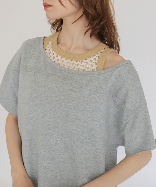 CLEIO(クレイオ)の「【CLEIO】2WAYオフショルダープルオーバー 2WAY OFF-SHOULDER PULLOVER(Tシャツ/カットソー・レディース・ネイビー/ブラウン/グレー/ピンク・FREE)」の15枚目の写真