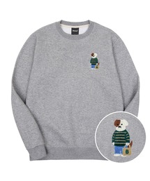 ミニミカジュアルブロドック刺繍裏起毛オーバーサイズスウェット