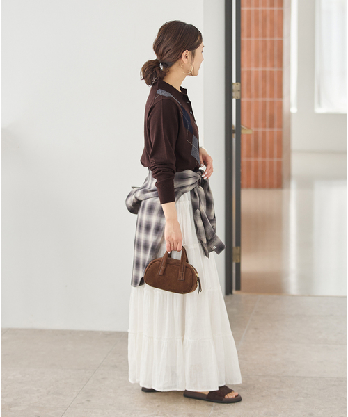 JOURNAL STANDARD（ジャーナルスタンダード）の「ウォッシャブルウール ポロシャツ（ニット/セーター・レディース・ネイビー/チャコールグレー/チョコ・FREE）」の14枚目の写真