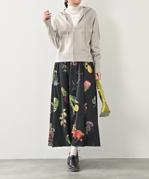 aunt lily(アントリリー)の「ラメ コットン ニットパーカー / ニットパーカー パーカー 羽織り ラメ コットンニット 大人カジュアル きれいめ フード付き ジップアップ(パーカー・レディース・ネイビー/アイボリー・M/LL/S/3L)」の21枚目の写真