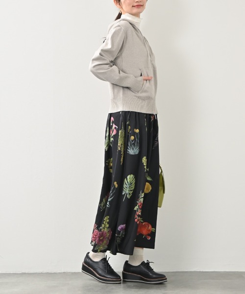 aunt lily(アントリリー)の「ラメ コットン ニットパーカー / ニットパーカー パーカー 羽織り ラメ コットンニット 大人カジュアル きれいめ フード付き ジップアップ(パーカー・レディース・ネイビー/アイボリー・M/LL/S/3L)」の22枚目の写真