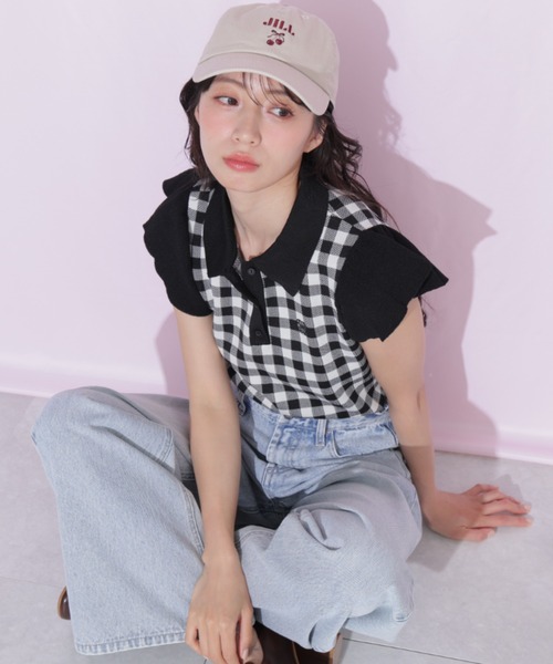 JILL by JILL STUART(ジルバイジルスチュアート)の「【WEB限定カラーあり】フリル袖ポロニット(ニット/セーター・レディース・ブルー系その他/ピンク系その他/ブラック系その他/ホワイト/ネイビー・FREE)」の12枚目の写真