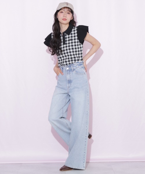 JILL by JILL STUART(ジルバイジルスチュアート)の「【WEB限定カラーあり】フリル袖ポロニット(ニット/セーター・レディース・ブルー系その他/ピンク系その他/ブラック系その他/ホワイト/ネイビー・FREE)」の17枚目の写真