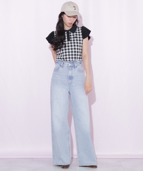 JILL by JILL STUART(ジルバイジルスチュアート)の「【WEB限定カラーあり】フリル袖ポロニット(ニット/セーター・レディース・ブルー系その他/ピンク系その他/ブラック系その他/ホワイト/ネイビー・FREE)」の18枚目の写真