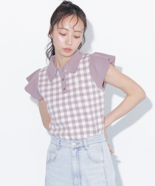 JILL by JILL STUART(ジルバイジルスチュアート)の「【WEB限定カラーあり】フリル袖ポロニット(ニット/セーター・レディース・ブルー系その他/ピンク系その他/ブラック系その他/ホワイト/ネイビー・FREE)」の22枚目の写真