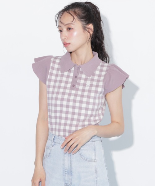JILL by JILL STUART(ジルバイジルスチュアート)の「【WEB限定カラーあり】フリル袖ポロニット(ニット/セーター・レディース・ブルー系その他/ピンク系その他/ブラック系その他/ホワイト/ネイビー・FREE)」の21枚目の写真