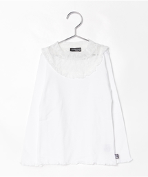 CHUBBYGANG | 衿元レース切り替え長袖Tシャツ(Tシャツ/カットソー)