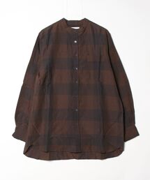 TATRAS CONCEPT STORE（タトラスコンセプトストア）の「TURN A(ターン エー) コットンリネンコードチェック LD ウォッシャー L/S バンドカラ（シャツ/ブラウス）」