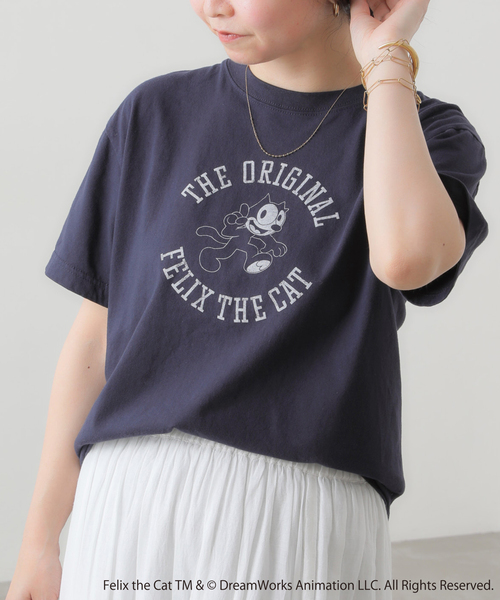 BALMYDAY'S（バルミーデイズ）の「BALMYDAYS / バルミーデイズ SLOBE別注 FELIX Tシャツ1（Tシャツ/カットソー・レディース・ネイビー/ホワイト/サックスブルー・FREE）」の2枚目の写真