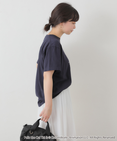 BALMYDAY'S（バルミーデイズ）の「BALMYDAYS / バルミーデイズ SLOBE別注 FELIX Tシャツ1（Tシャツ/カットソー・レディース・ネイビー/ホワイト/サックスブルー・FREE）」の22枚目の写真