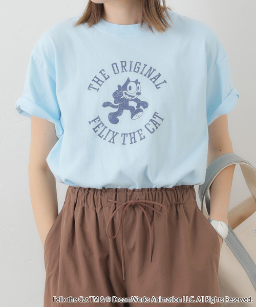 BALMYDAY'S（バルミーデイズ）の「BALMYDAYS / バルミーデイズ SLOBE別注 FELIX Tシャツ1（Tシャツ/カットソー・レディース・ネイビー/ホワイト/サックスブルー・FREE）」の16枚目の写真