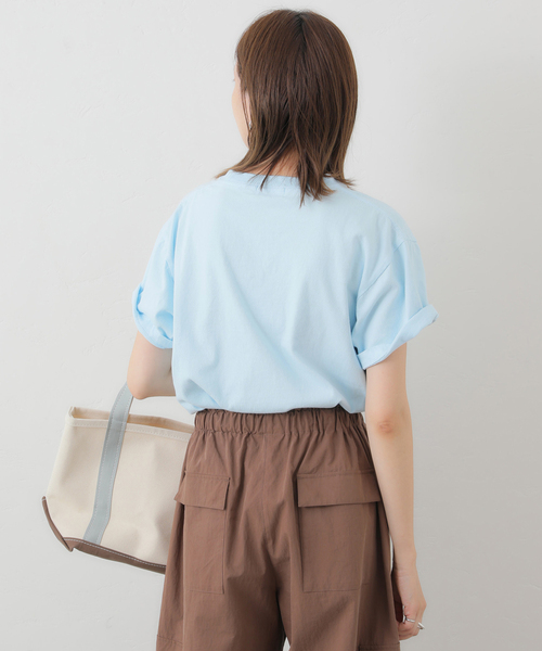 BALMYDAY'S（バルミーデイズ）の「BALMYDAYS / バルミーデイズ SLOBE別注 FELIX Tシャツ1（Tシャツ/カットソー・レディース・ネイビー/ホワイト/サックスブルー・FREE）」の18枚目の写真