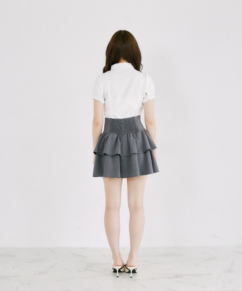 Suyunn(スユン)の「ローズリボン付きサテンブラウス(シャツ/ブラウス・レディース・ホワイト/ピンク・M)」の9枚目の写真
