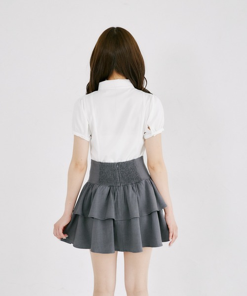 Suyunn(スユン)の「ローズリボン付きサテンブラウス(シャツ/ブラウス・レディース・ホワイト/ピンク・M)」の13枚目の写真