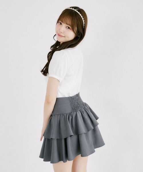Suyunn(スユン)の「ローズリボン付きサテンブラウス(シャツ/ブラウス・レディース・ホワイト/ピンク・M)」の12枚目の写真