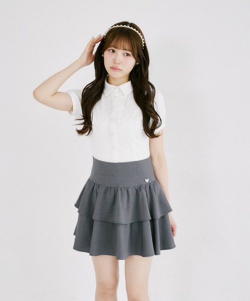 Suyunn(スユン)の「ローズリボン付きサテンブラウス(シャツ/ブラウス・レディース・ホワイト/ピンク・M)」の10枚目の写真