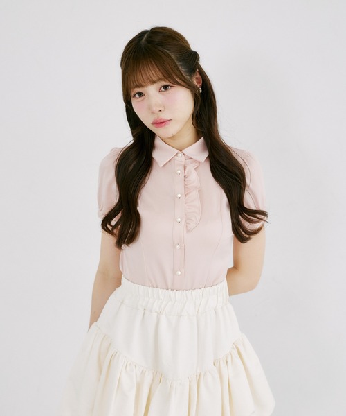 Suyunn(スユン)の「ローズリボン付きサテンブラウス(シャツ/ブラウス・レディース・ホワイト/ピンク・M)」の20枚目の写真