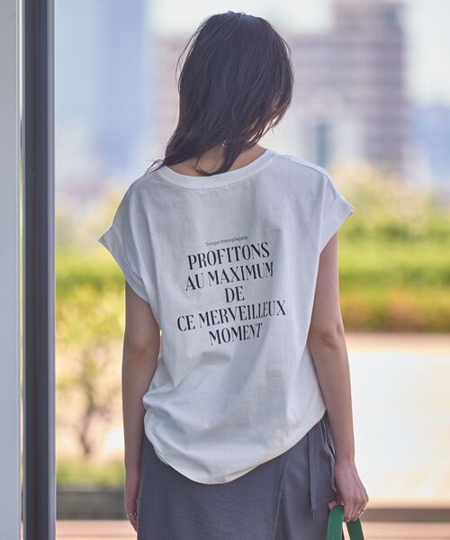 Green　Parks（グリーンパークス）の「【適ON】汗染み防止フレンチロゴTシャツ（Tシャツ/カットソー・レディース・レッド/オフホワイト/チャコールグレー/カーキ・FREE）」の16枚目の写真