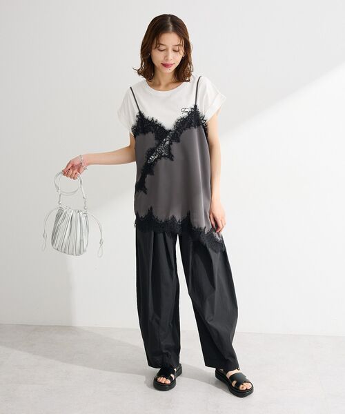 Green　Parks（グリーンパークス）の「【適ON】汗染み防止フレンチロゴTシャツ（Tシャツ/カットソー・レディース・レッド/オフホワイト/チャコールグレー/カーキ・FREE）」の17枚目の写真