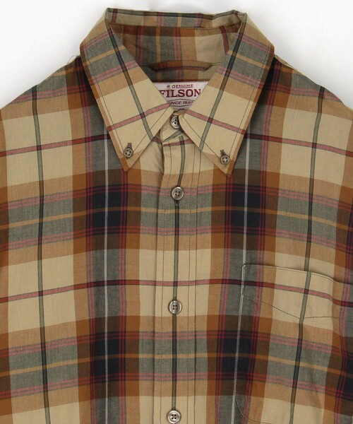 FILSON(フィルソン)の「FILSON/フィルソン Madras Button-Down Shirt/マドラス ボタンダウン シャツ(シャツ/ブラウス・メンズ・ブラウン/オリーブ・X-SMALL/X-LARGE/LARGE/MEDIUM/SMALL)」の4枚目の写真