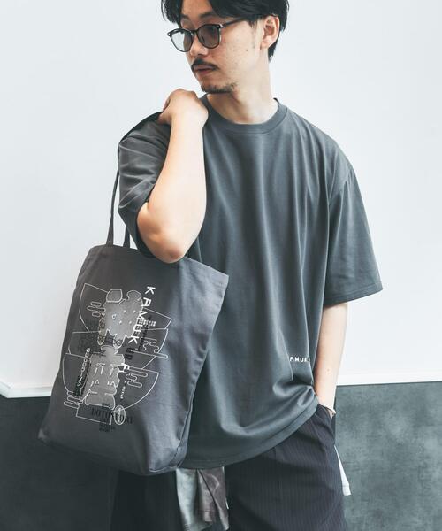 Collaboration URBAN RESEARCH（コラボレーションアーバンリサーチ）の「KAMUKURA×UR　TOTE BAG Bowls（トートバッグ・レディース・チャコールグレー/オフホワイト・ONE）」の12枚目の写真