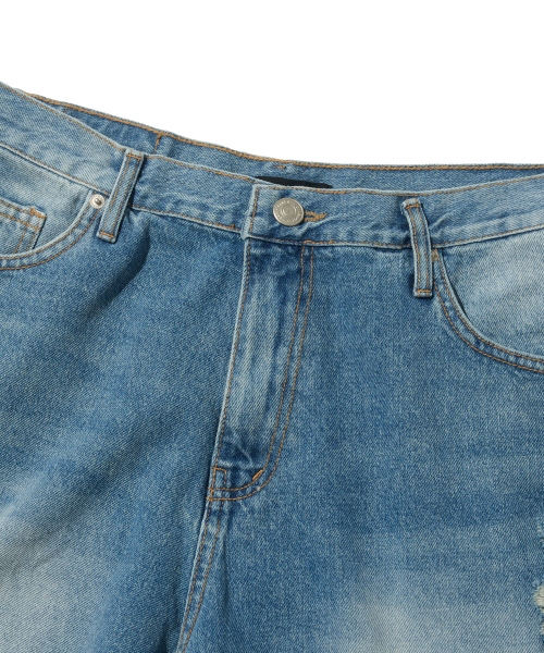 OTHERFITS（アザーフィッツ）の「デストロイドリペアデニムバミューダパンツ（中青）（その他パンツ・メンズ・その他・MEDIUM/LARGE）」の3枚目の写真