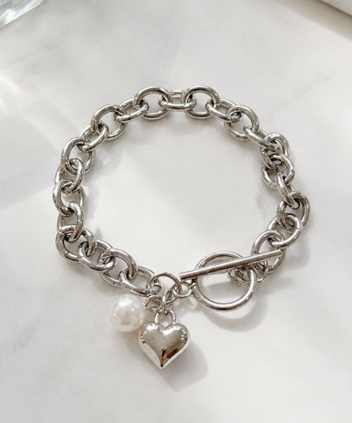 パールアクセント ミニハートマンテルブレスレット（ブレスレット