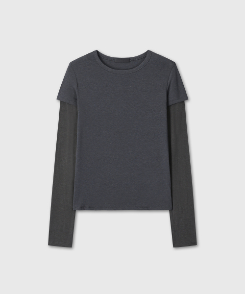 DIVEIN WOMEN(ダイブイン ウーマン)の「CONTRAST LAYERED LONG SLEEVE (NAVY)(Tシャツ/カットソー・レディース・その他・1/2)」の2枚目の写真