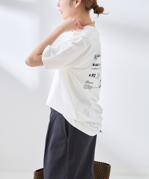 KODAK（コダック）の「KODAK/コダック Mailer Graphic ShortSleeve Tシャツ（Tシャツ/カットソー・レディース・ホワイト・MEDIUM）」の4枚目の写真