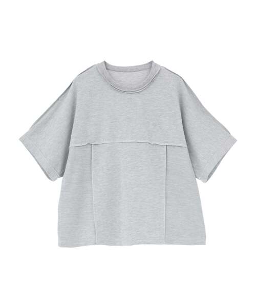 CONVERSE TOKYO(コンバーストウキョウ)の「SPINDLE LOGO SWITCHING TEE(Tシャツ/カットソー・レディース・杢グレー/ブラック・MEDIUM/SMALL)」の3枚目の写真