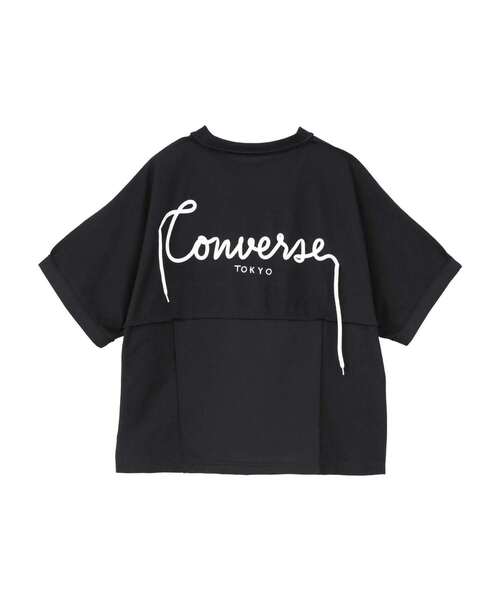 CONVERSE TOKYO(コンバーストウキョウ)の「SPINDLE LOGO SWITCHING TEE(Tシャツ/カットソー・レディース・杢グレー/ブラック・MEDIUM/SMALL)」の11枚目の写真