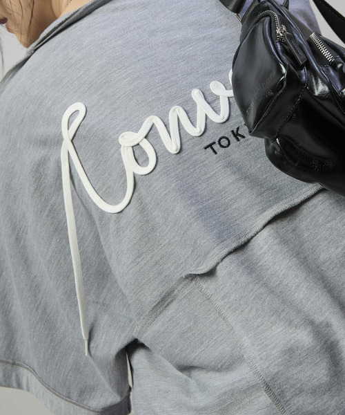 CONVERSE TOKYO(コンバーストウキョウ)の「SPINDLE LOGO SWITCHING TEE(Tシャツ/カットソー・レディース・杢グレー/ブラック・MEDIUM/SMALL)」の12枚目の写真