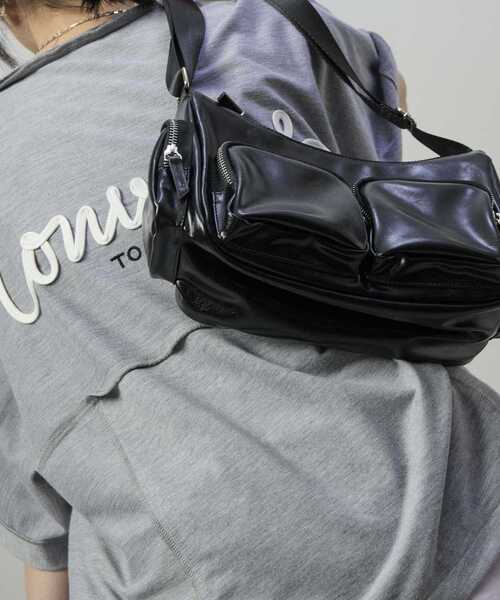CONVERSE TOKYO(コンバーストウキョウ)の「SPINDLE LOGO SWITCHING TEE(Tシャツ/カットソー・レディース・杢グレー/ブラック・MEDIUM/SMALL)」の13枚目の写真