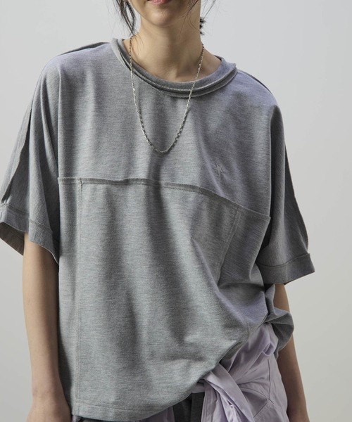 CONVERSE TOKYO(コンバーストウキョウ)の「SPINDLE LOGO SWITCHING TEE(Tシャツ/カットソー・レディース・杢グレー/ブラック・MEDIUM/SMALL)」の19枚目の写真