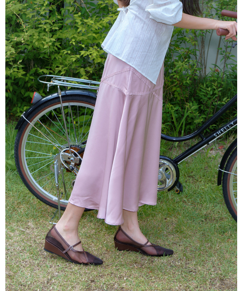 TAGTRAUME（タクトロイメ）の「エンプティ サセン シースルーメッシュ メリージェイン ウェッジヒルパンプス-コーヒーメッシュ（パンプス・レディース・ダークブラウン・23.5cm/24cm/24.5cm/25cm/22.5cm/23cm）」の4枚目の写真