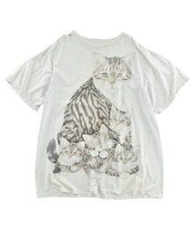 VINTAGE | 【USED】90’s KATZ Cat アニマルTシャツ USA製(Tシャツ/カットソー)
