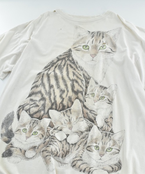 VINTAGE（ヴィンテージ）の「【USED】90’s KATZ Cat アニマルTシャツ USA製（Tシャツ/カットソー・メンズ・ホワイト・X-LARGE）」の2枚目の写真