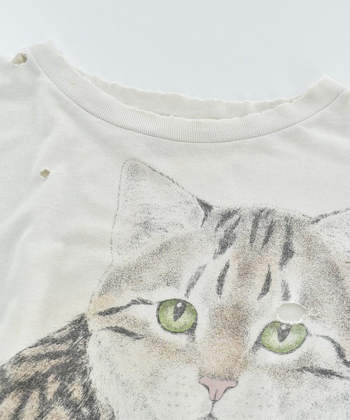 VINTAGE（ヴィンテージ）の「【USED】90’s KATZ Cat アニマルTシャツ USA製（Tシャツ/カットソー・メンズ・ホワイト・X-LARGE）」の11枚目の写真