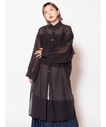 バックレイヤードロングブラウス