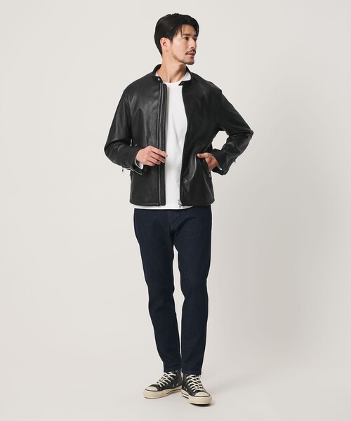 BEAUTY&YOUTH UNITED ARROWS(ビューティーアンドユースユナイテッドアローズ)の「【WEB限定 WARDROBE SMART】 シープ シングル ライダースジャケット(ライダースジャケット・メンズ・ブラック・XL/L/M/S)」の2枚目の写真