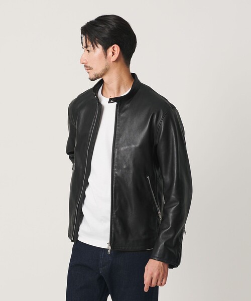 BEAUTY&YOUTH UNITED ARROWS(ビューティーアンドユースユナイテッドアローズ)の「【WEB限定 WARDROBE SMART】 シープ シングル ライダースジャケット(ライダースジャケット・メンズ・ブラック・XL/L/M/S)」の3枚目の写真