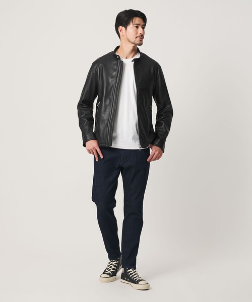 BEAUTY&YOUTH UNITED ARROWS(ビューティーアンドユースユナイテッドアローズ)の「【WEB限定 WARDROBE SMART】 シープ シングル ライダースジャケット(ライダースジャケット・メンズ・ブラック・XL/L/M/S)」の4枚目の写真